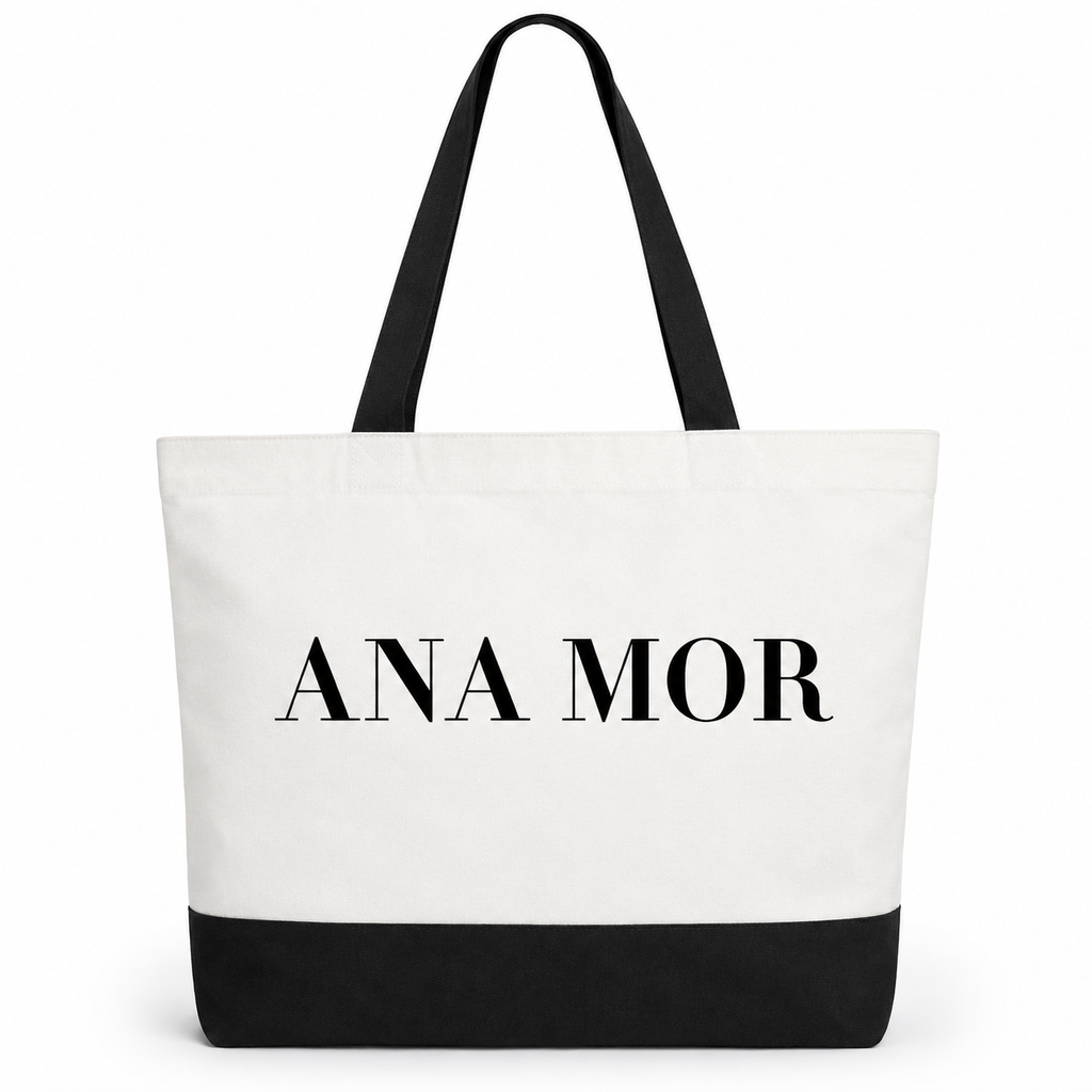 Canvas Two Tone Cotton Tote Bag | Everyday Shoulder Bag for Work, Gym & Travel