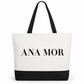 Canvas Two Tone Cotton Tote Bag | Everyday Shoulder Bag for Work, Gym & Travel