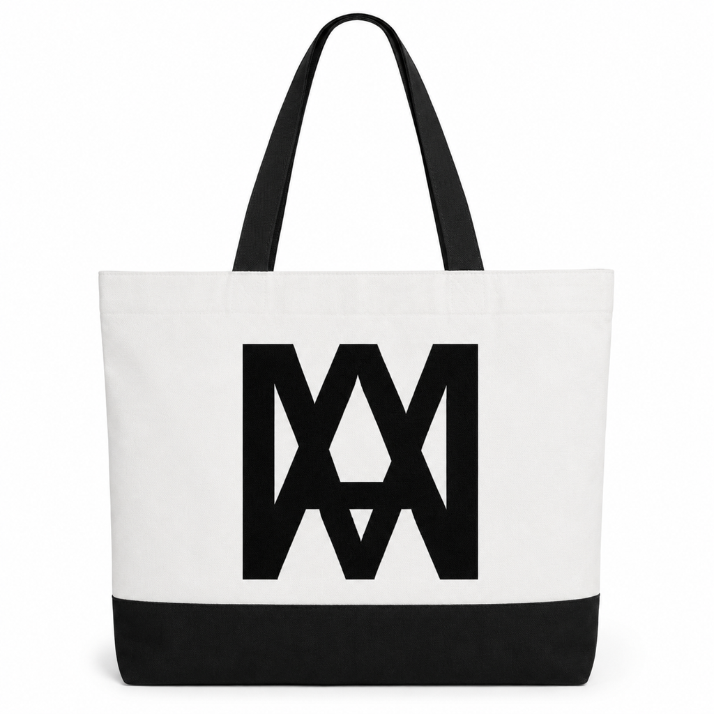 Canvas Two Tone Cotton Tote Bag | Everyday Shoulder Bag for Work, Gym & Travel
