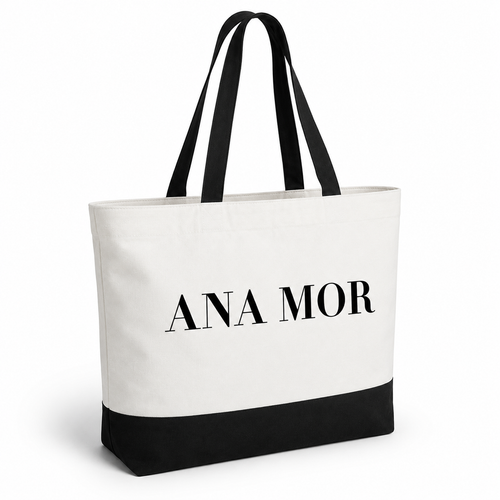 Canvas Two Tone Cotton Tote Bag | Everyday Shoulder Bag for Work, Gym & Travel