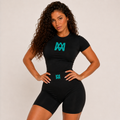 Women's 2-Piece Seamless Yoga Set - High-Waist Leggings/Shorts and Sports Bra for Workout, Gym, and Activewear